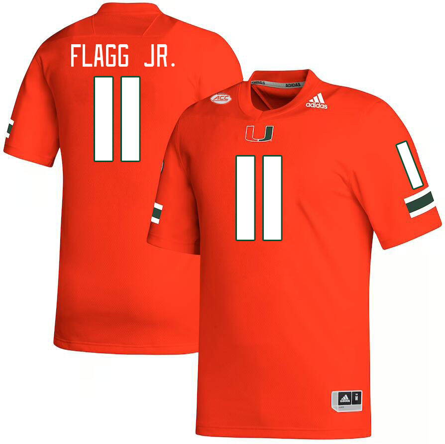 Men #11 Corey Flagg Jr. Miami Hurricanes College Football Jerseys Stitched-Orange